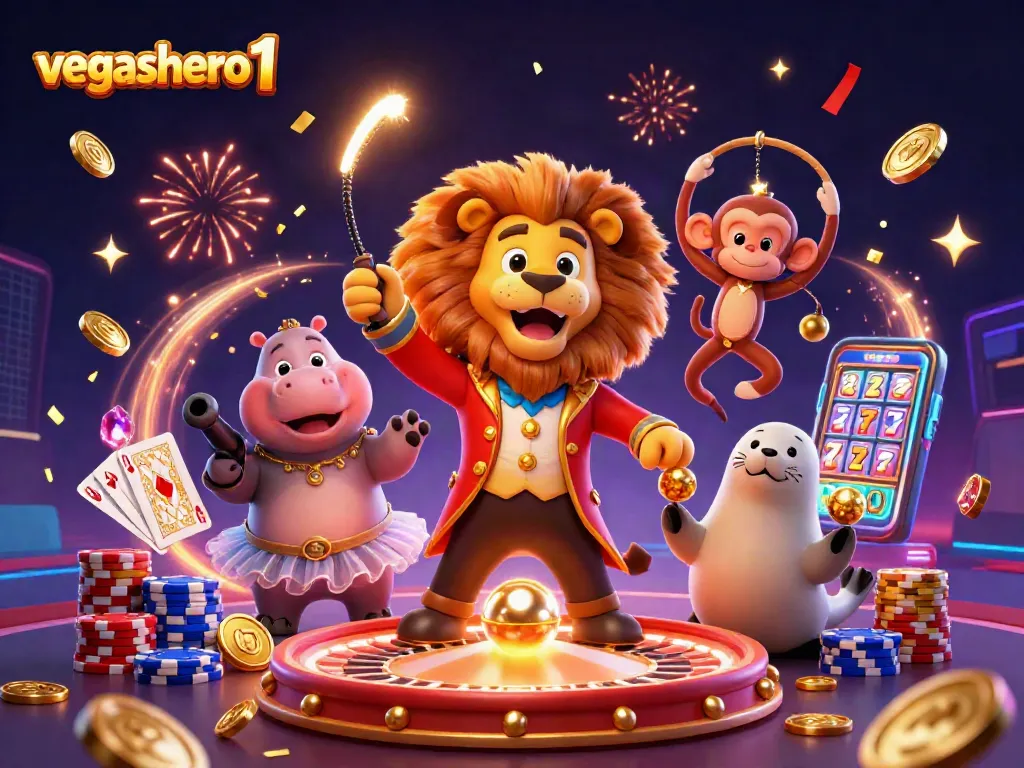 Experience the excitement of vegashero 1 with vibrant casino characters and dynamic game elements.