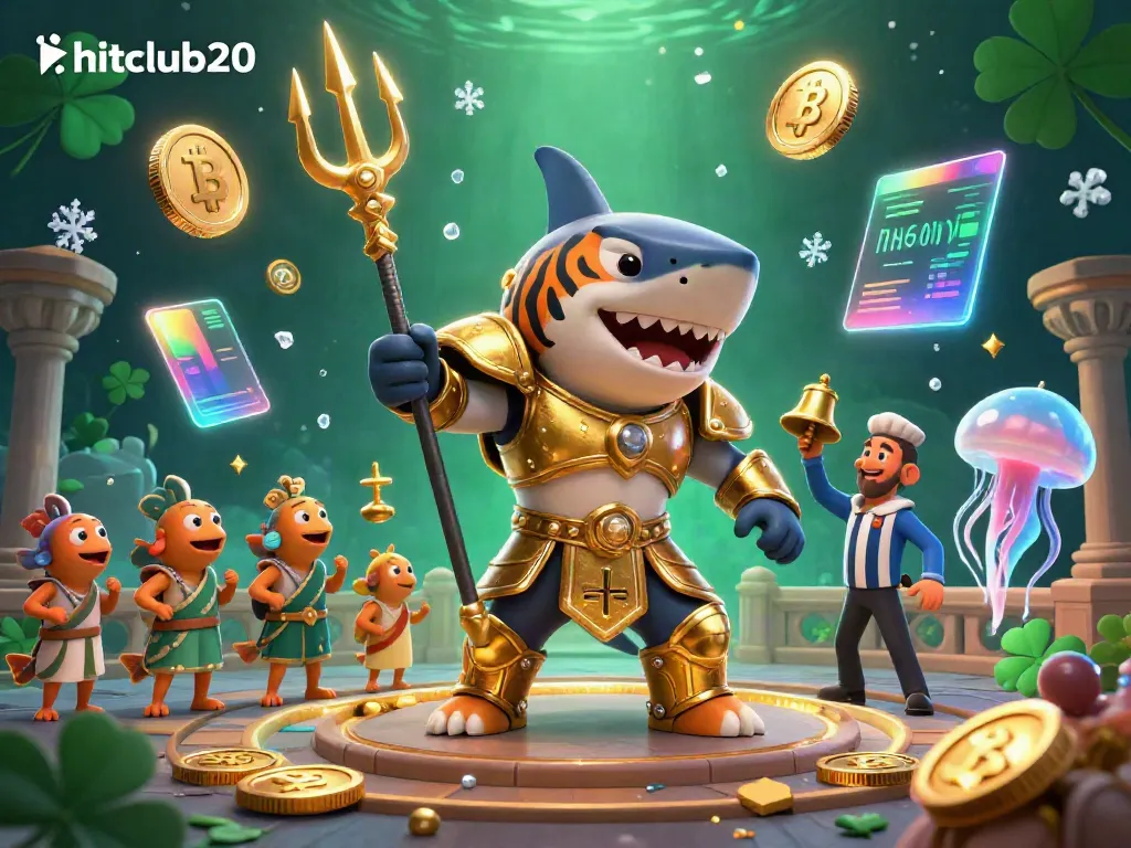 Engage in thrilling experiences at hitclub20 with a vivid underwater casino featuring a tiger shark gladiator.